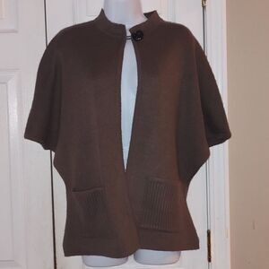Tally Ho Brown button neck cardigan with pockets  Sz S